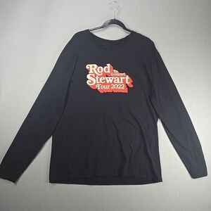 Rod Stewart In Concert Tour 2022 Long Sleeve Black T Shirt Merch Rock Size 2XL